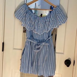 Off the shoulder romper dress!